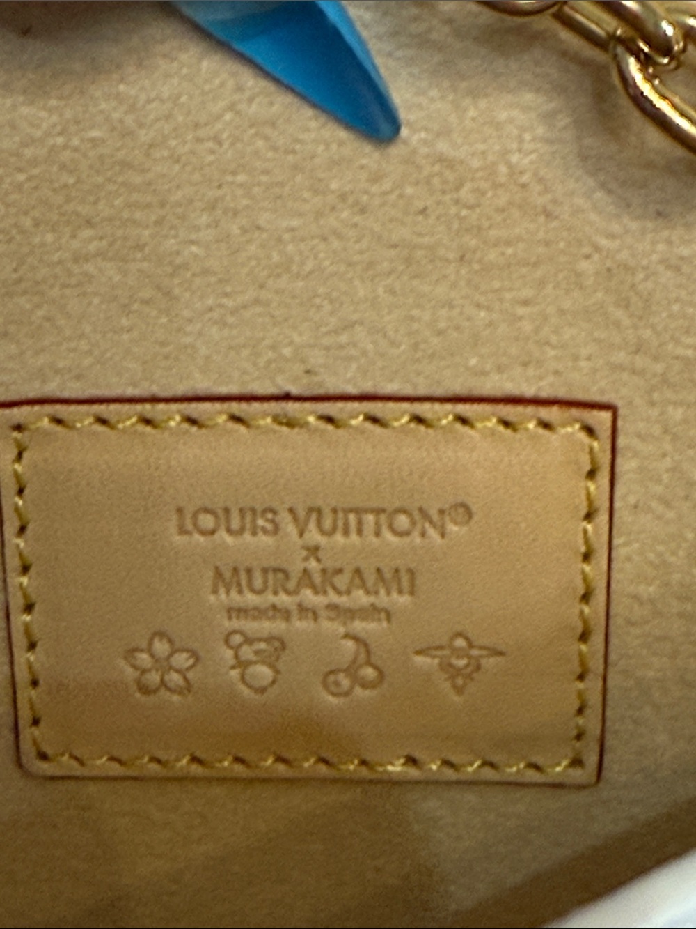 Louis Vuitton MURAKAMI White Multicolor Monogram  with Gold Chain belt bag - Picture 10 of 15
